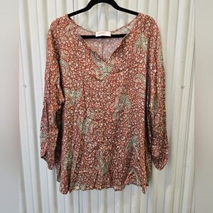Renee C. Multicolor Paisley Blouse